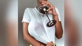 Arianavx Spills Water On Her Shirt