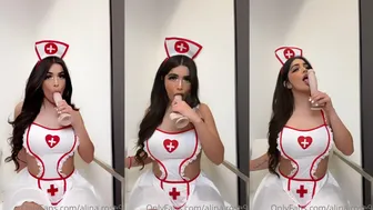 Alinaxrose Sucks Dildo As A Nurse