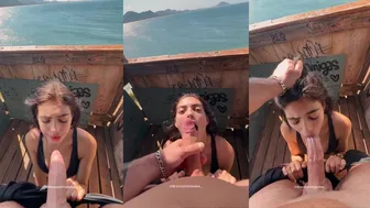 Brenda Trindade Sloppy Blowjob At The Beach