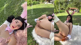 Bunny Catsara Masturbates Her Holes In The Garden