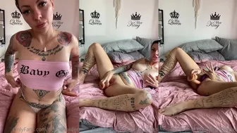 Tattooed Cecilie Harder Solo Masturbation