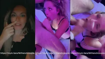 French Marine Rossi Gets Cum Load On Her Face From Two Cocks