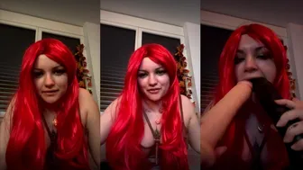 Chelxie Sucks Two Dildos