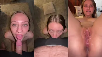 Katieslilwrld Blowjobs A Cock Then Gets Creampied